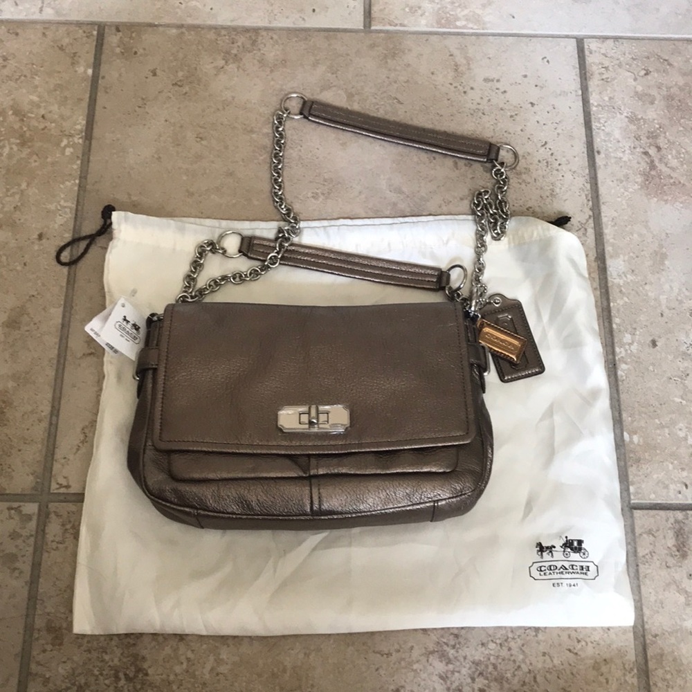 Coach Gun Metal Crossbody Purse